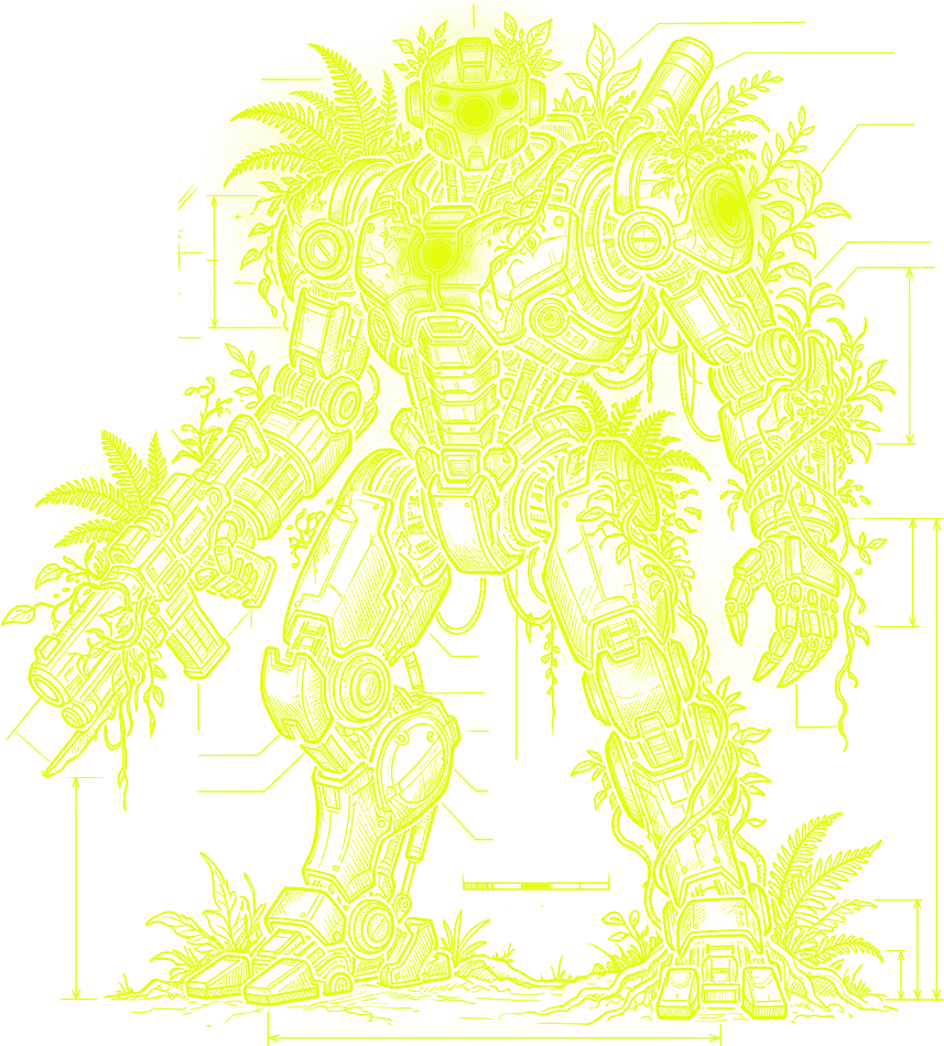 Botanical Acid Citron Robot Guardian